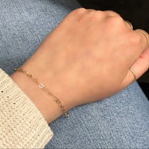 Dainty Gold Filled Heart Bracelet